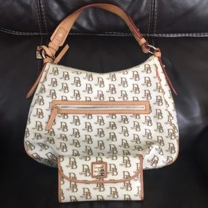 Cream/ nude colored signature Dooney & Bourke with matching wallet